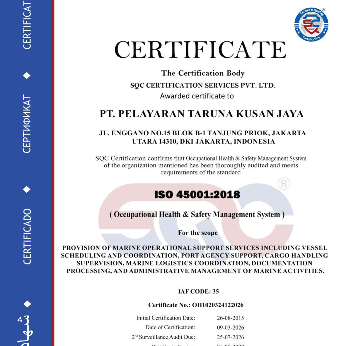 ISO 45001:2018 Certification